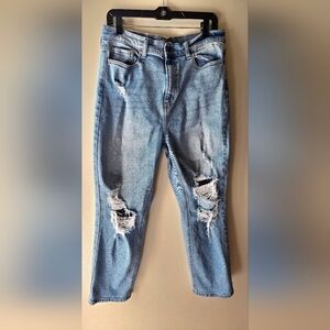 Cello Distressed Blue Jeans High Waist Size 15/32 Straight Leg